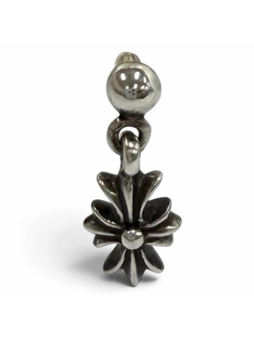 Chrome Hearts Tiny Ech Plus Drop Single Earrings Post 14k Back 925 Sterling